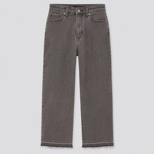 Uniqlo high rise wide cropped jeans